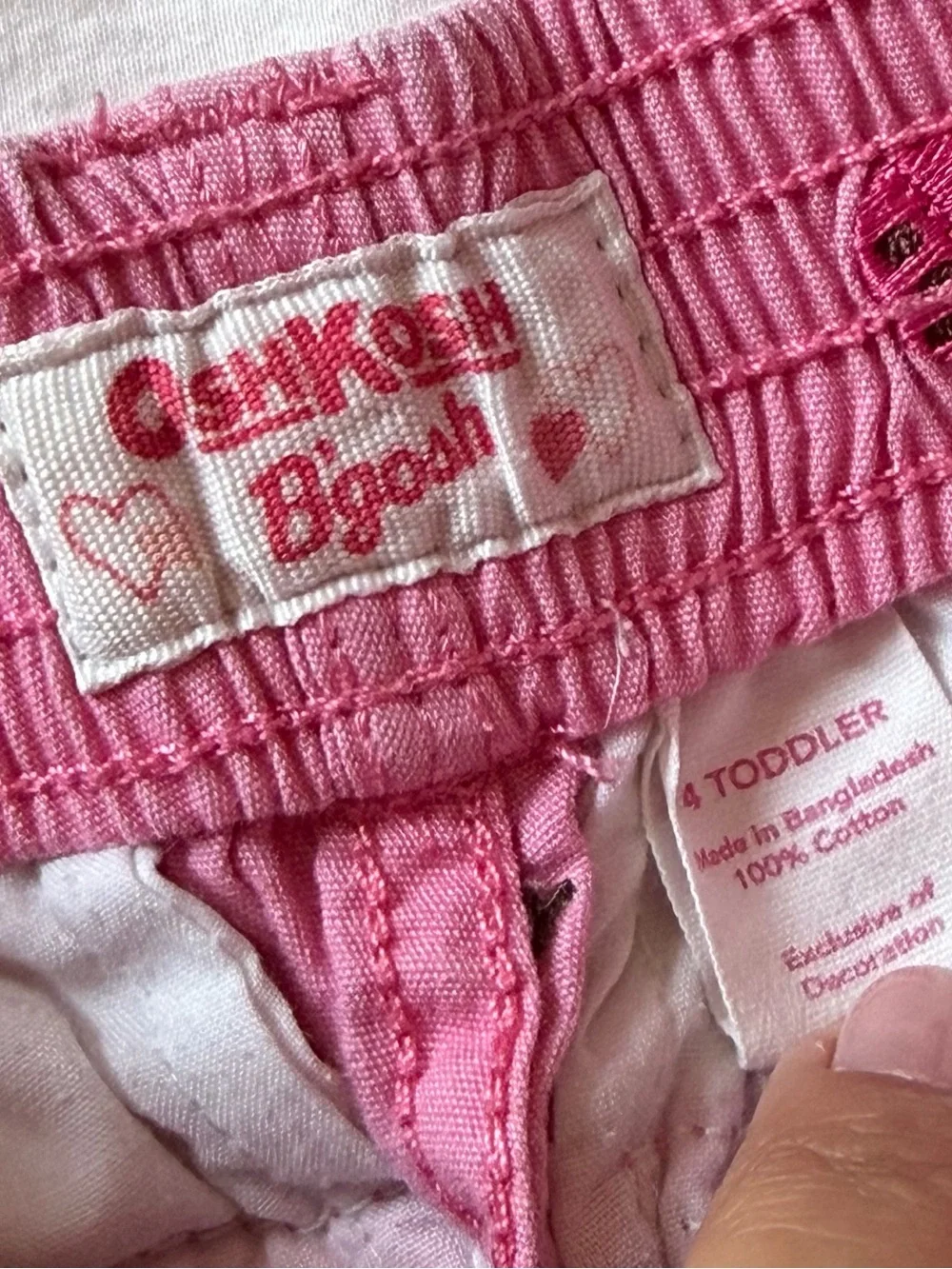 OshKosh B’gosh Pink Embroidered Ladybug Shorts 4T 100% Cotton